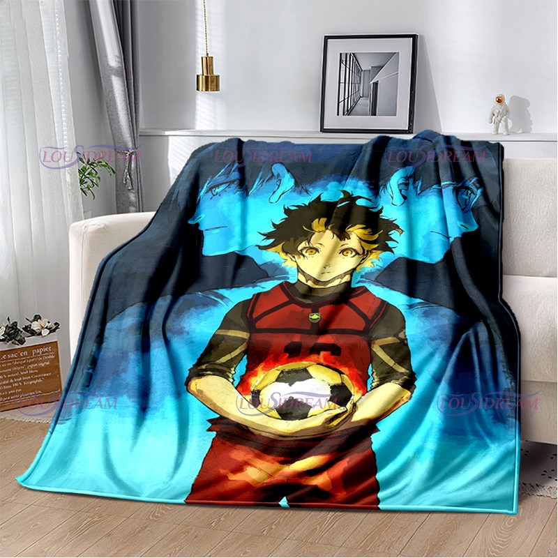 Japanese Cartoon Anime Blue Lock Blanket Warm Plush Cozy Home Throw Blanket for Bed Sofa Couch 5 - Blue Lock Plush