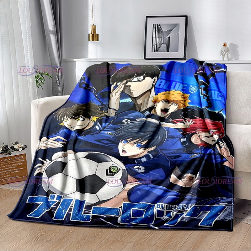 Japanese Cartoon Anime Blue Lock Blanket Warm Plush Cozy Home Throw Blanket for Bed Sofa Couch - Blue Lock Plush